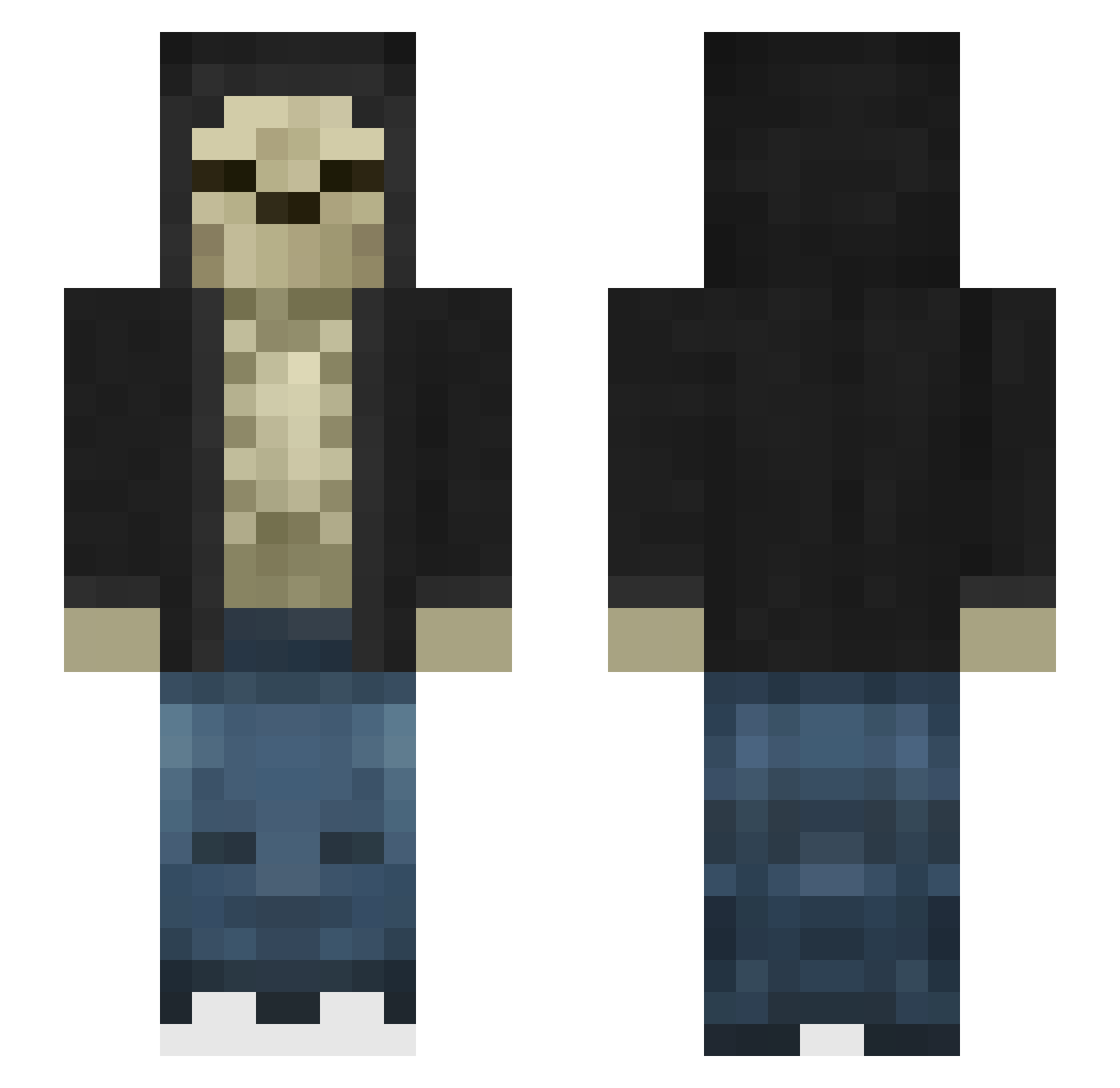 WongaLord Minecraft skin, front and back view
