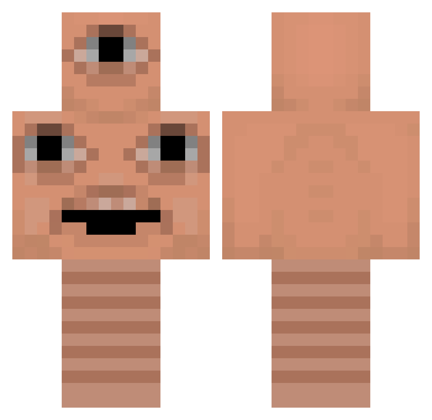 Wrlgle Minecraft skin, front and back view