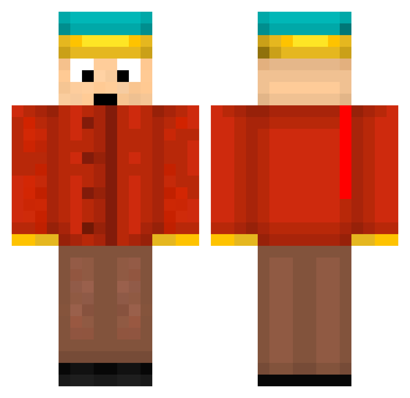N0N4MEND Minecraft skin, front and back view
