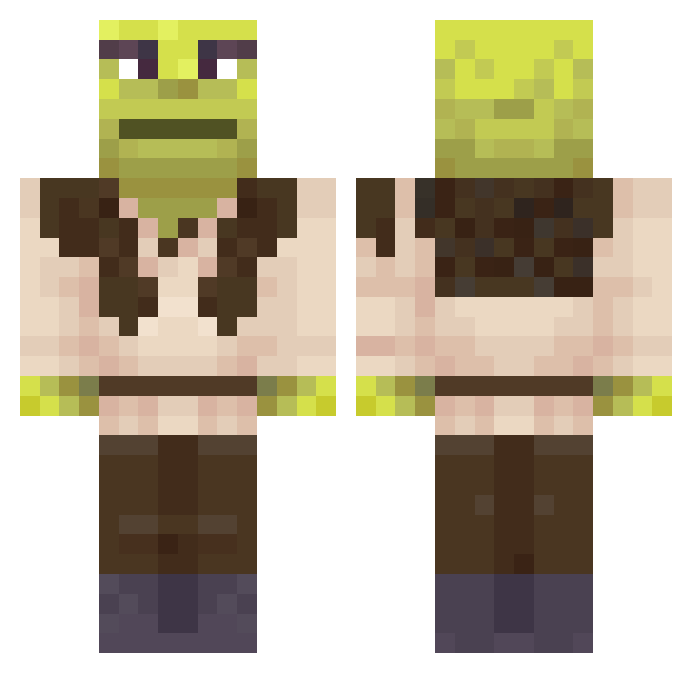 Smigals Minecraft skin, front and back view