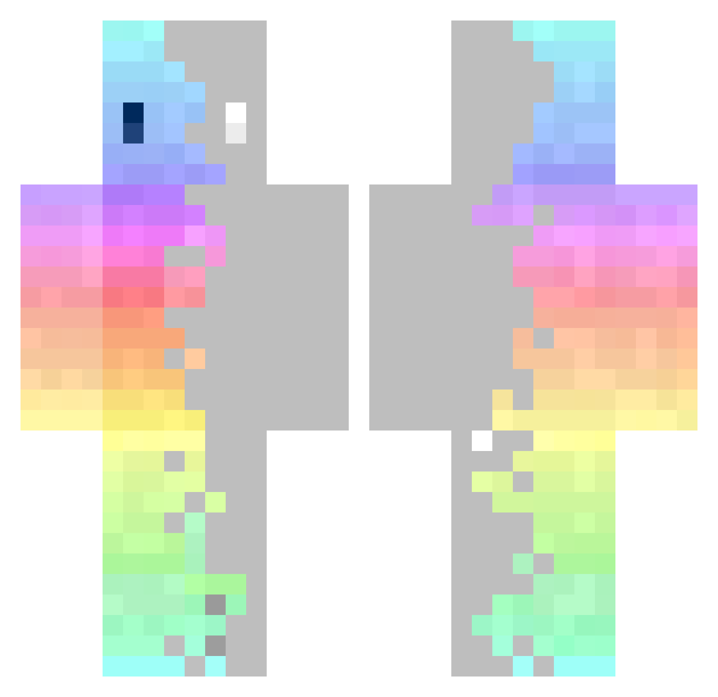 Zyjacya Minecraft skin, front and back view
