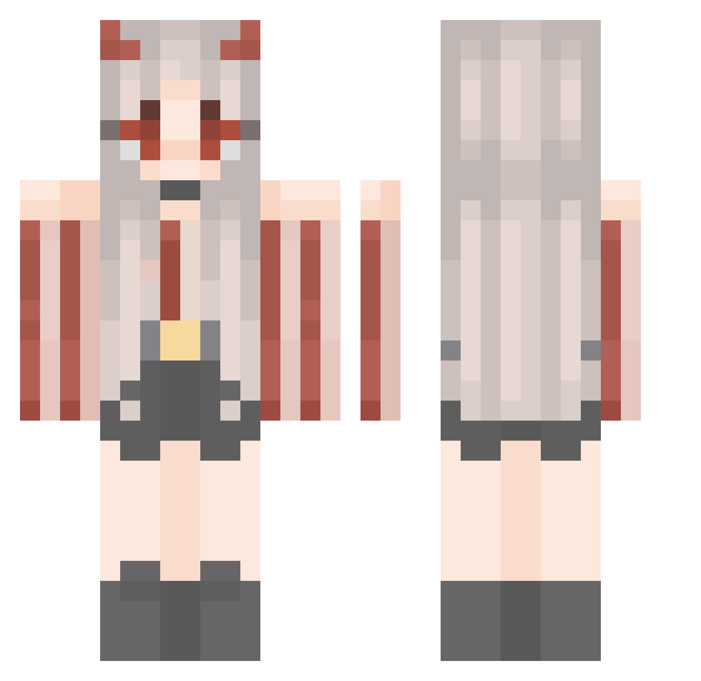 TvoiDedSosed Minecraft skin, front and back view