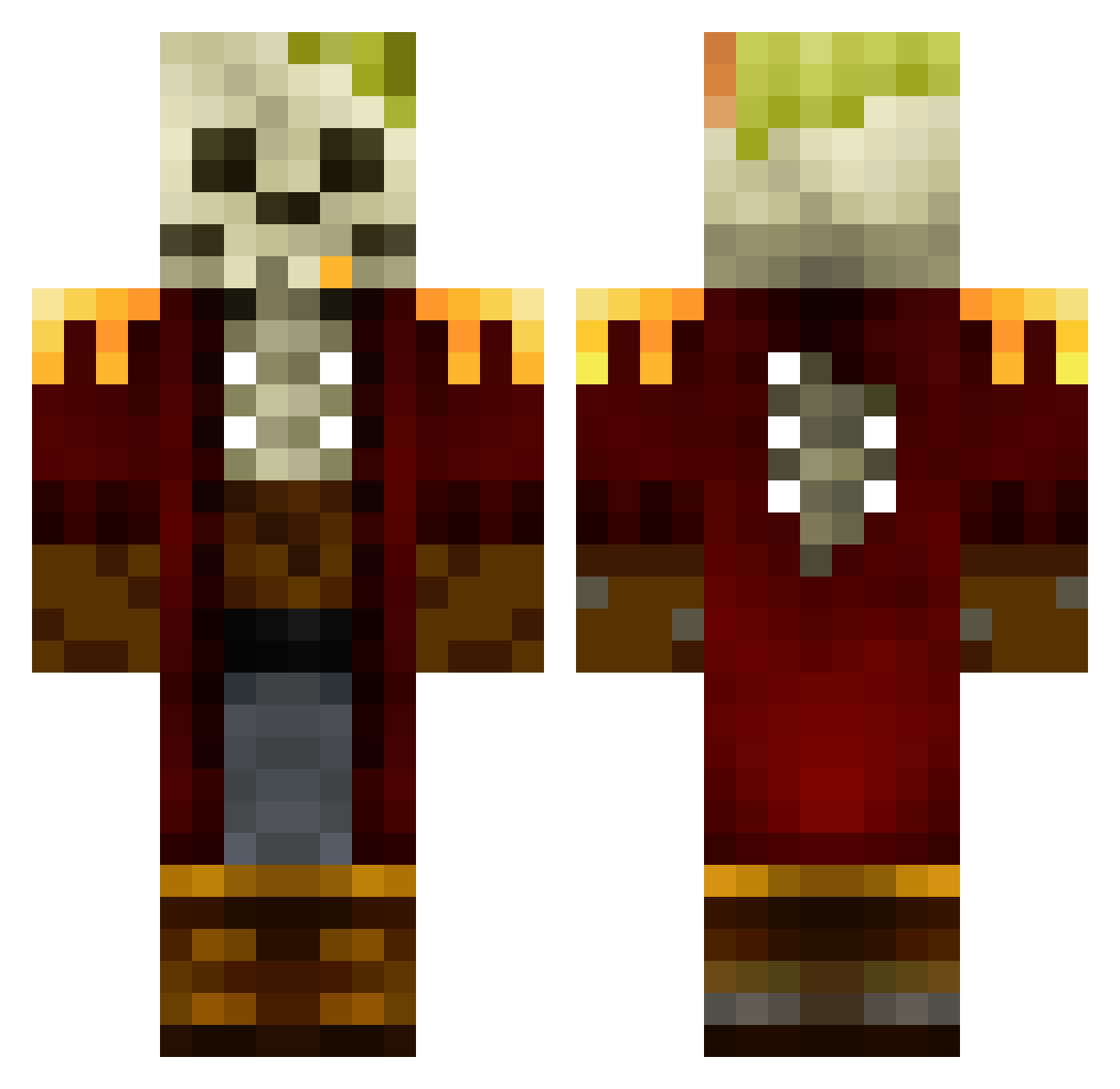 Yar Minecraft skin, front and back view