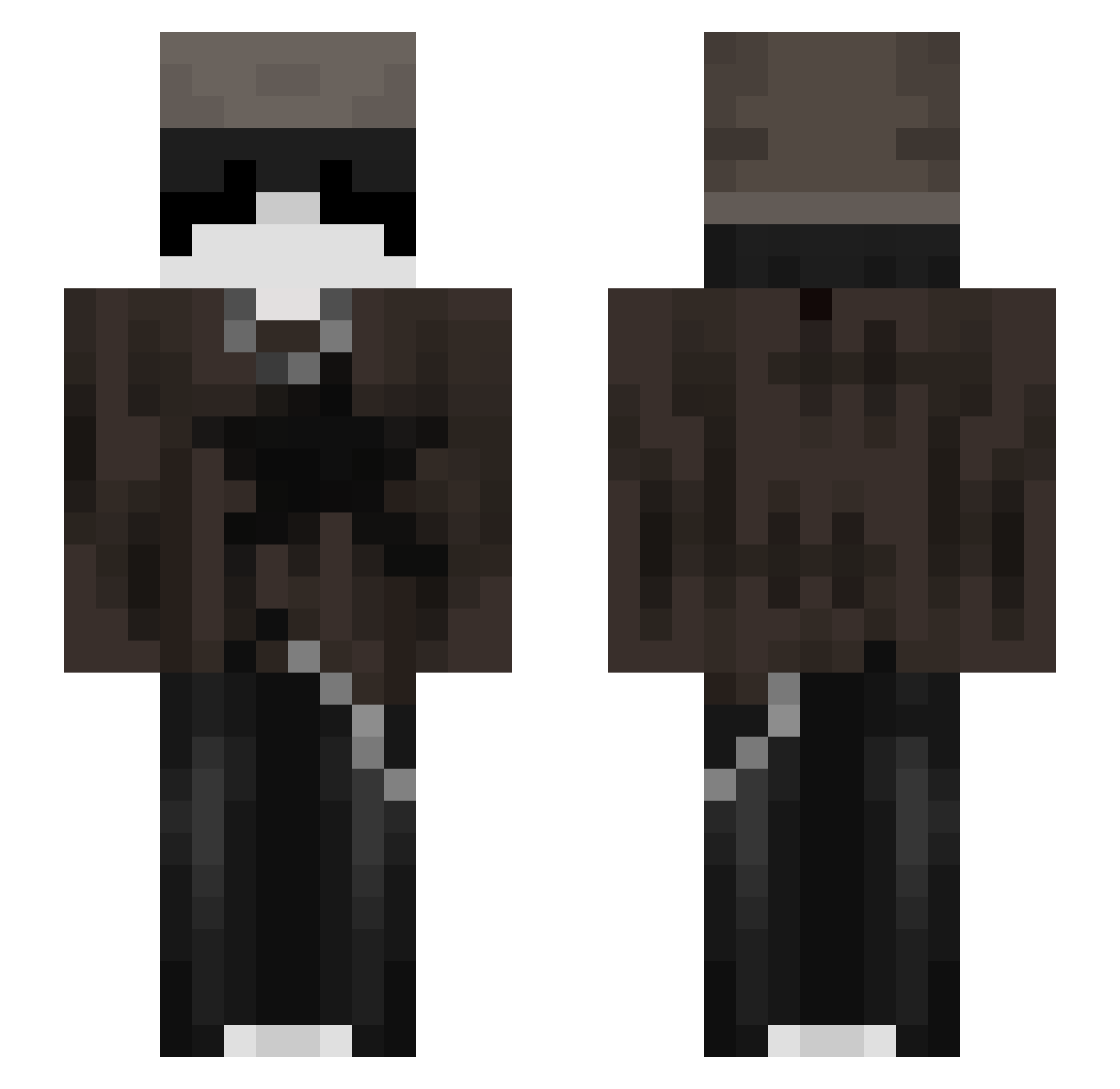 fulse Minecraft skin, front and back view