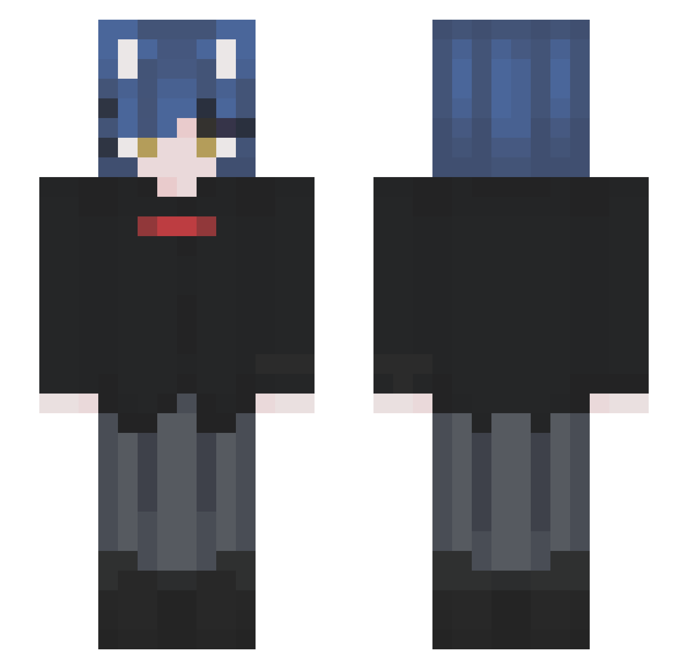 y24n Minecraft skin, front and back view