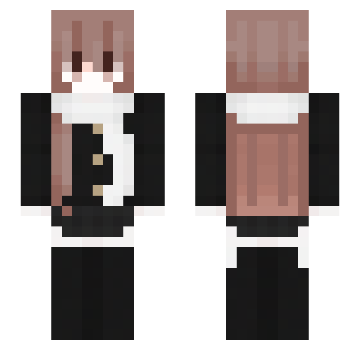 Knucior Minecraft skin, front and back view