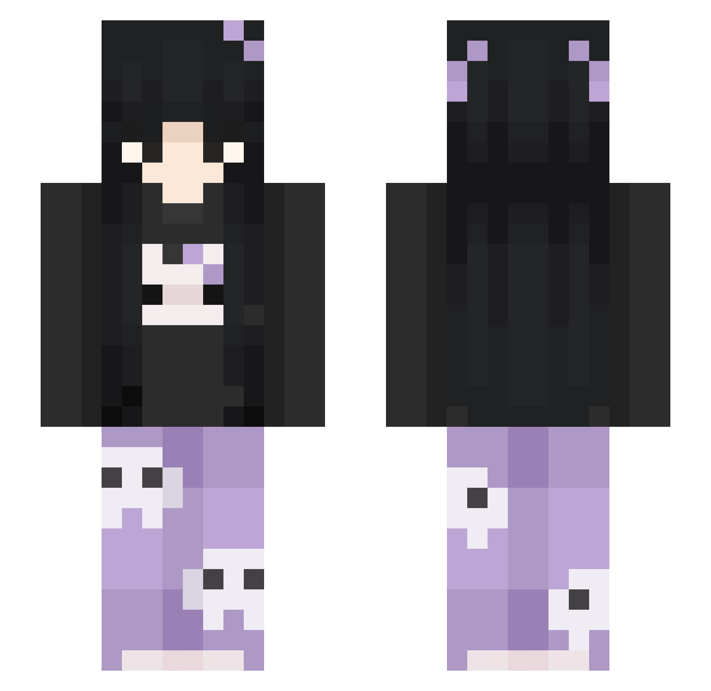 Lanzallamas Minecraft skin, front and back view