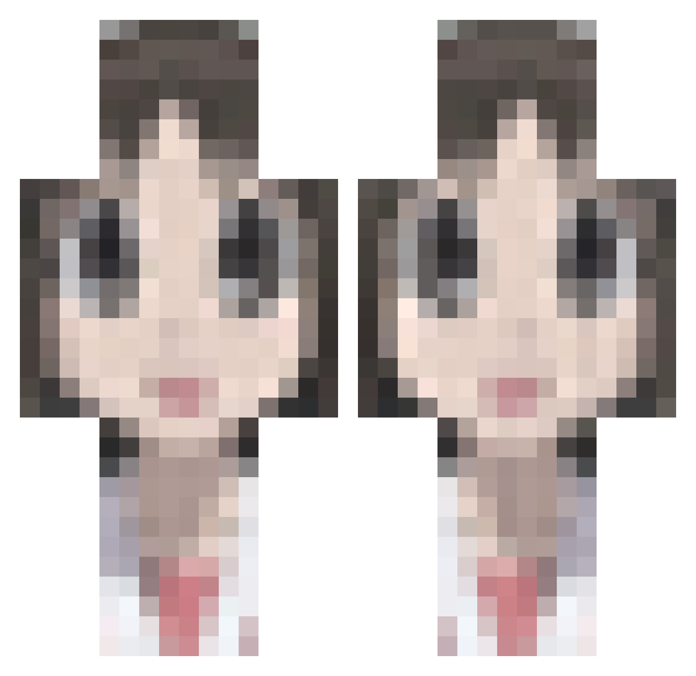 Vultrax Minecraft skin, front and back view