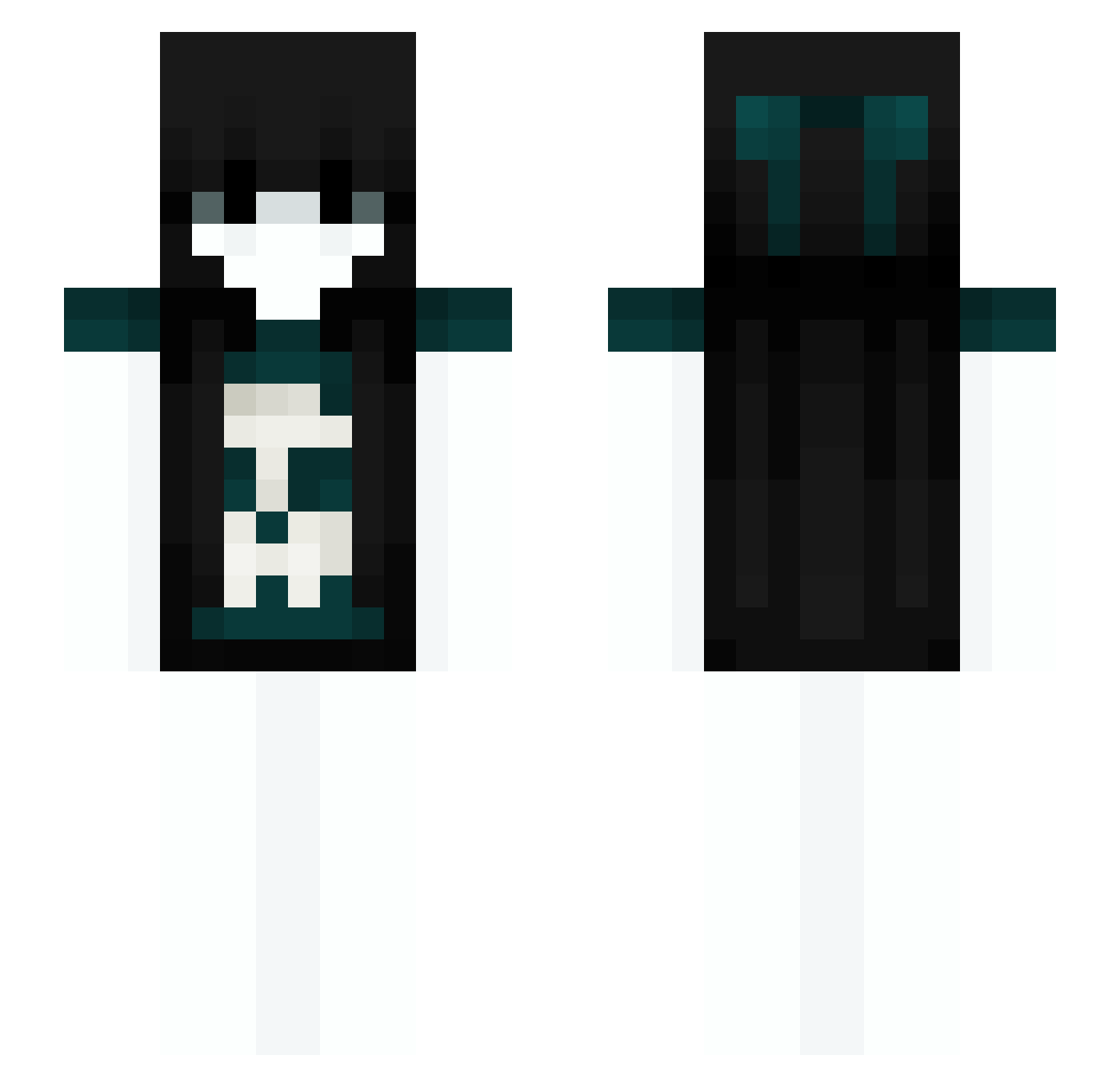 Skilled Minecraft skin, front and back view