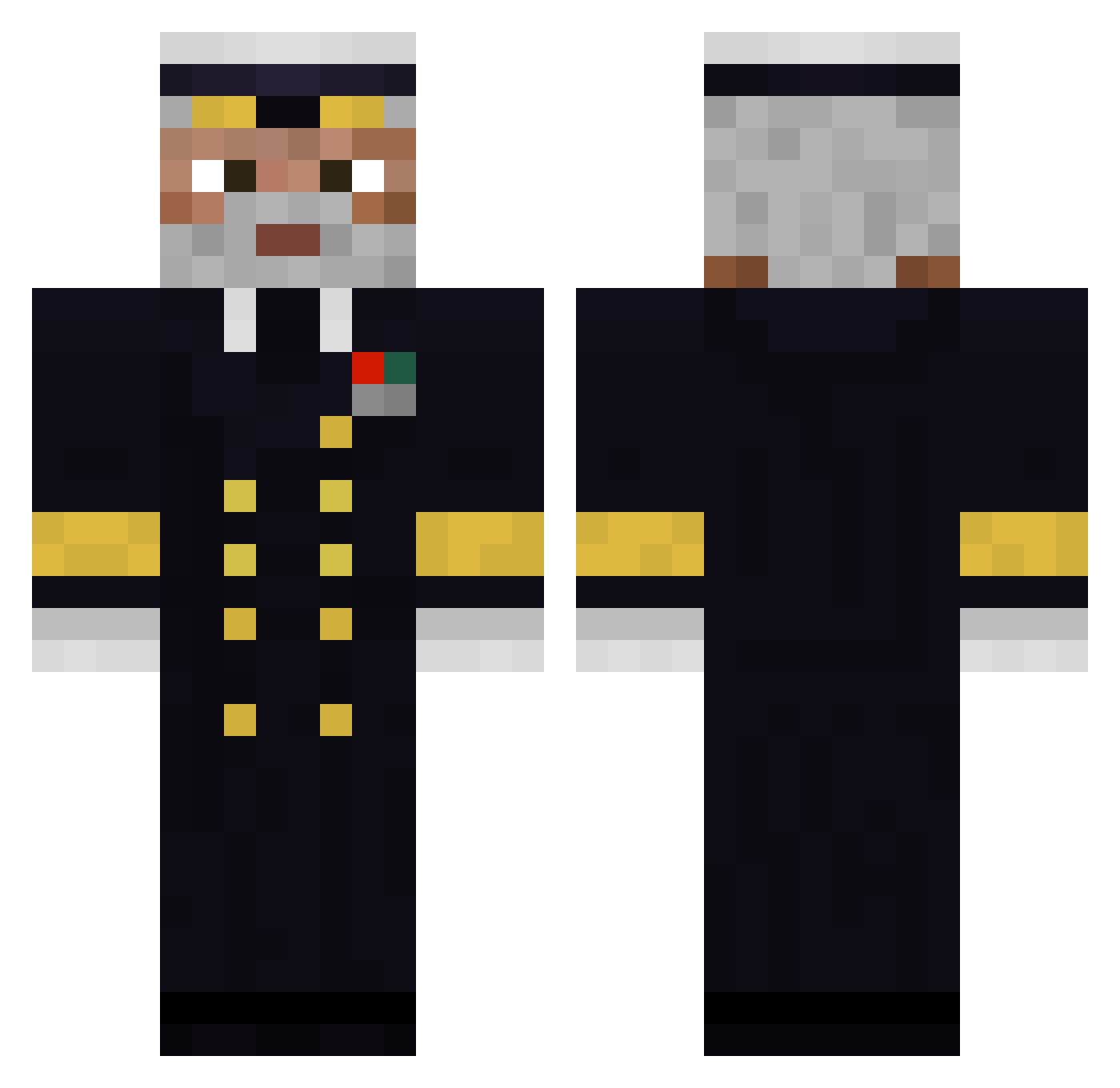 CaptainMaxx_ Minecraft skin, front and back view