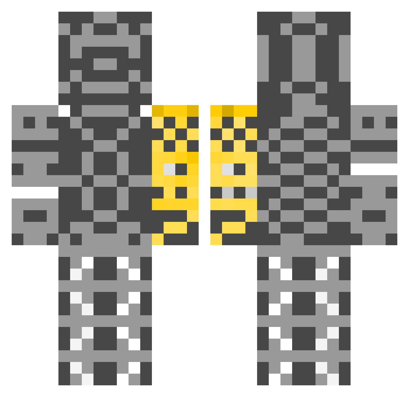 Rendenwar Minecraft skin, front and back view