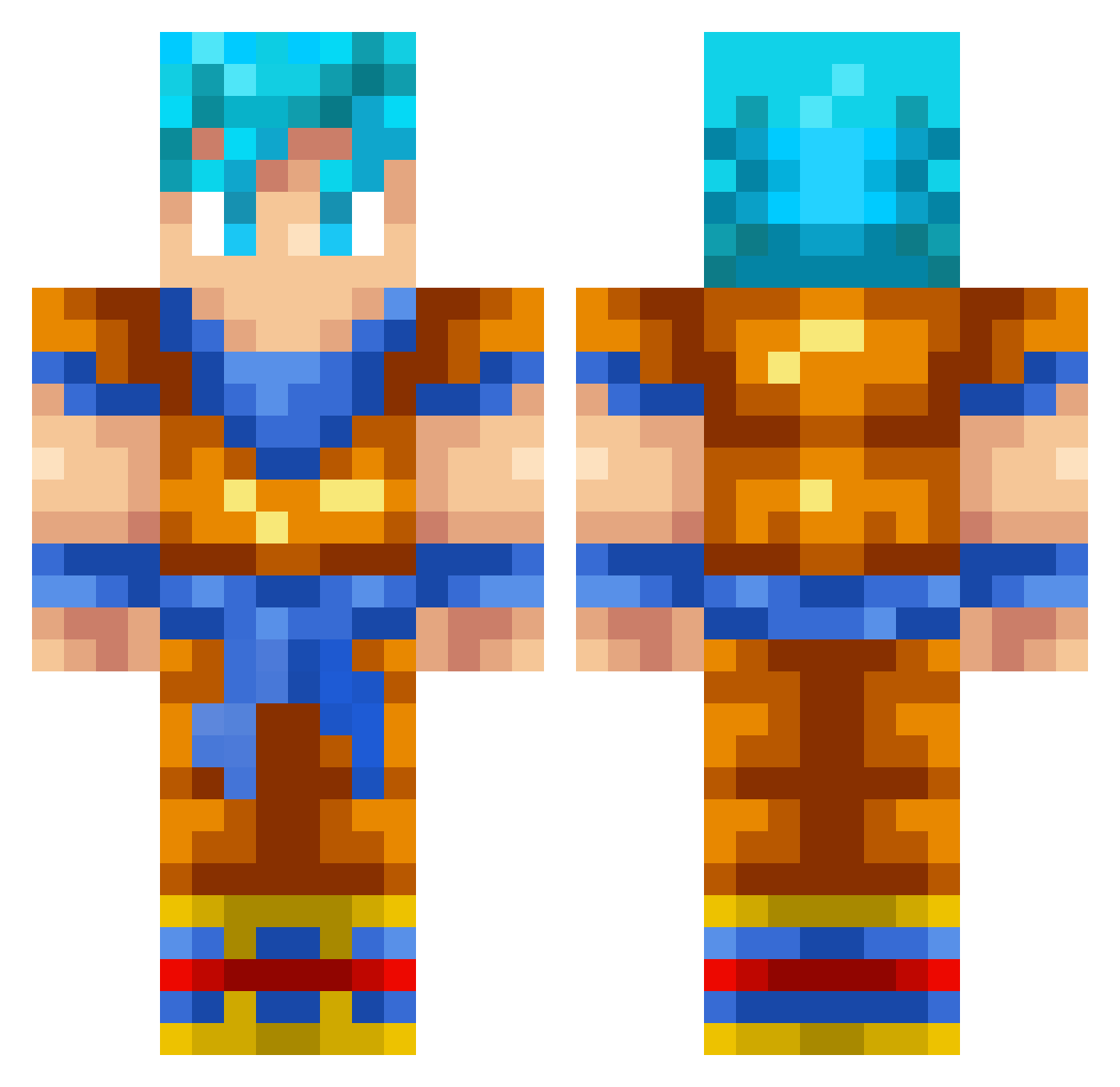 TearingTableISA Minecraft skin, front and back view