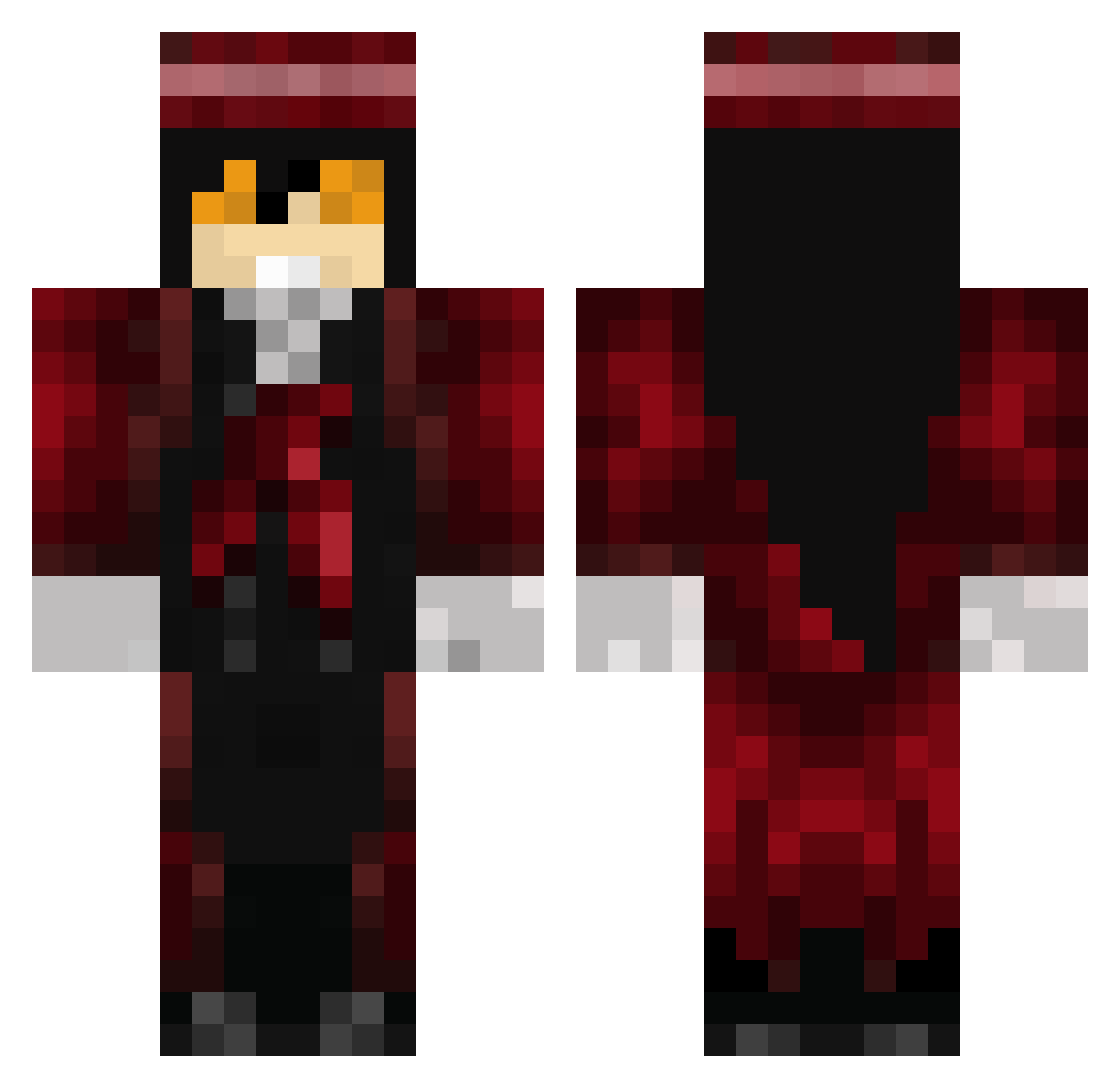 Magorar Minecraft skin, front and back view