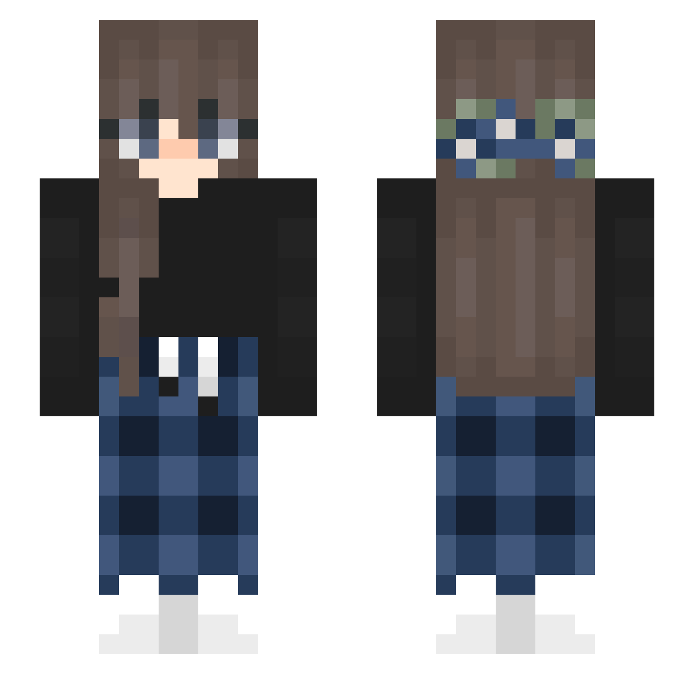 SammyZV Minecraft skin, front and back view