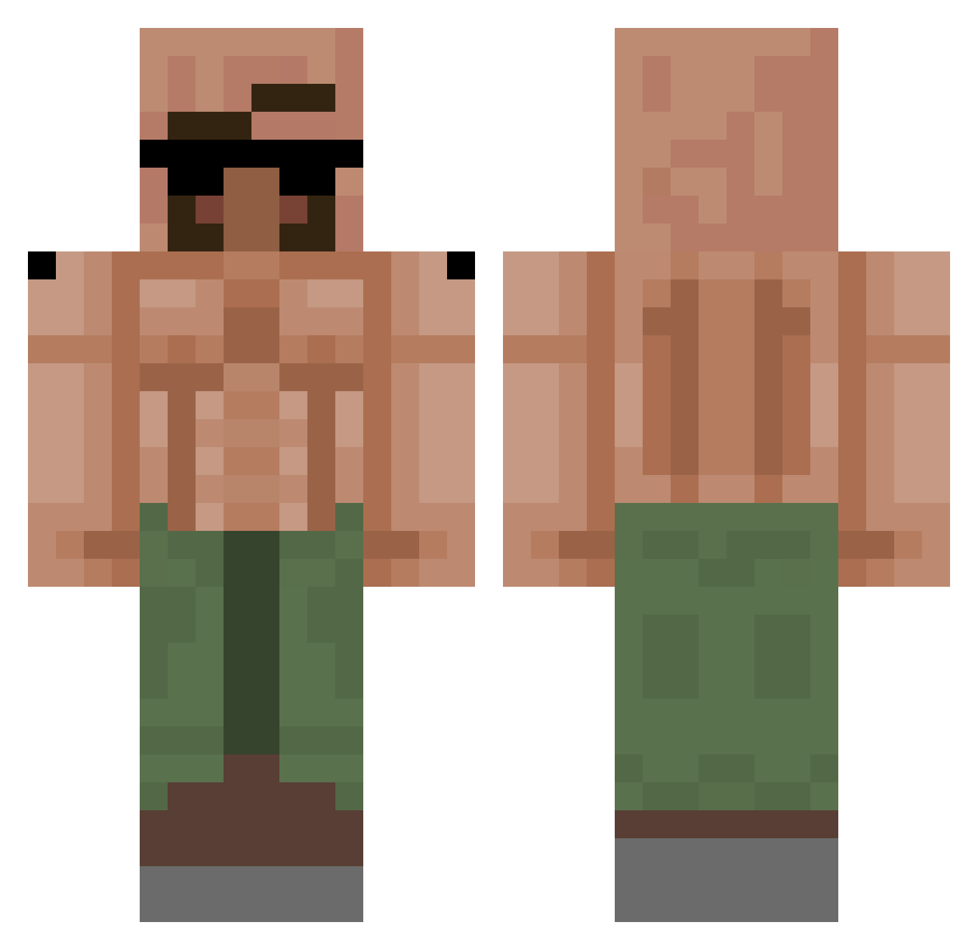 NavyUnicorn8309 Minecraft skin, front and back view
