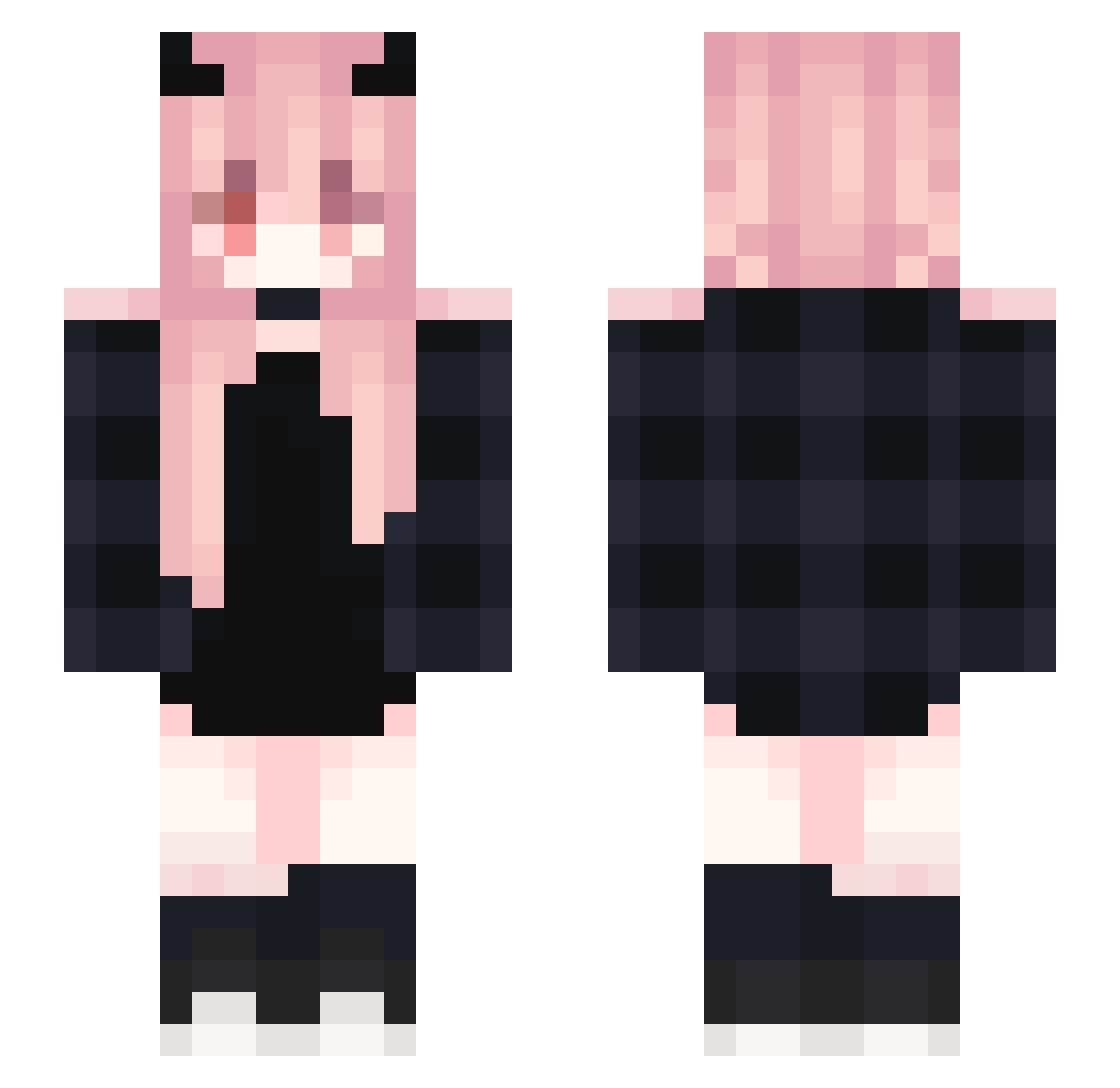 Zullia Minecraft skin, front and back view