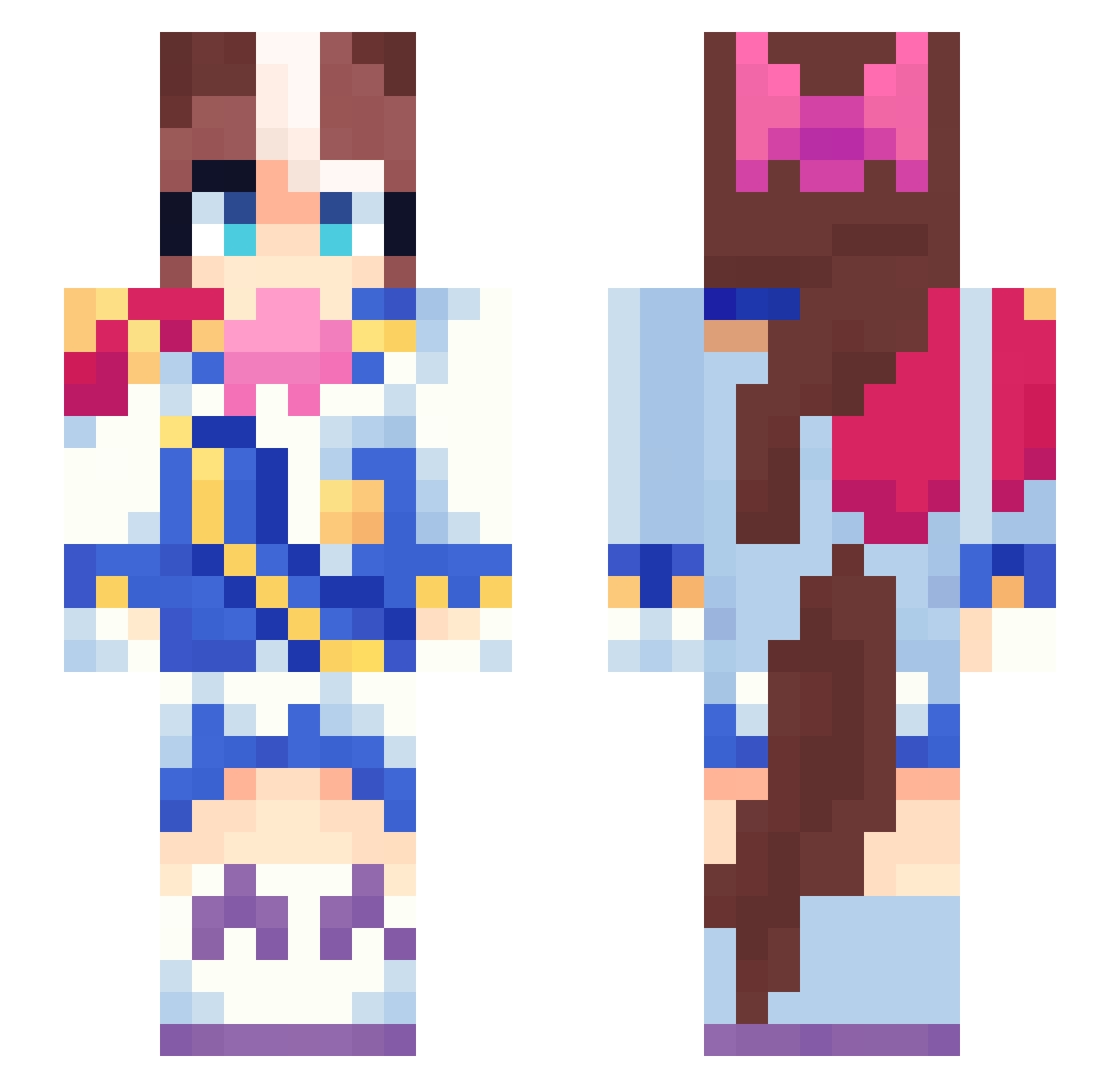 AsterHze Minecraft skin, front and back view