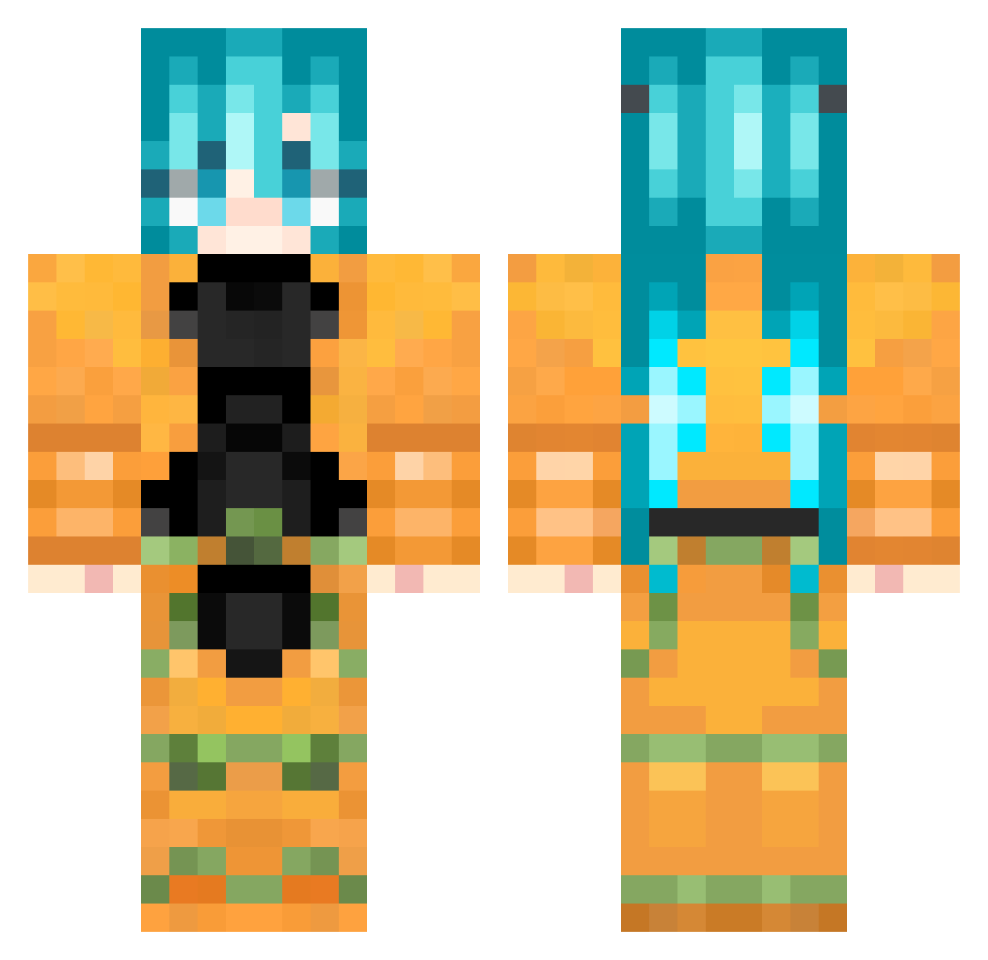 RandomLLL Minecraft skin, front and back view