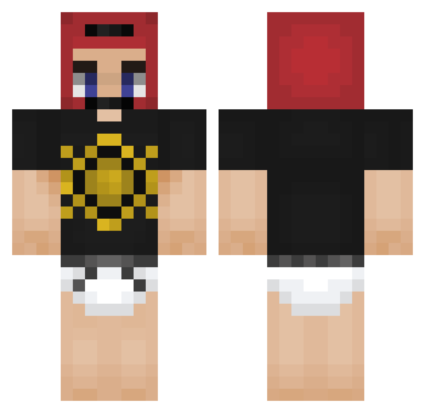 Helmet_Boyy Minecraft skin, front and back view