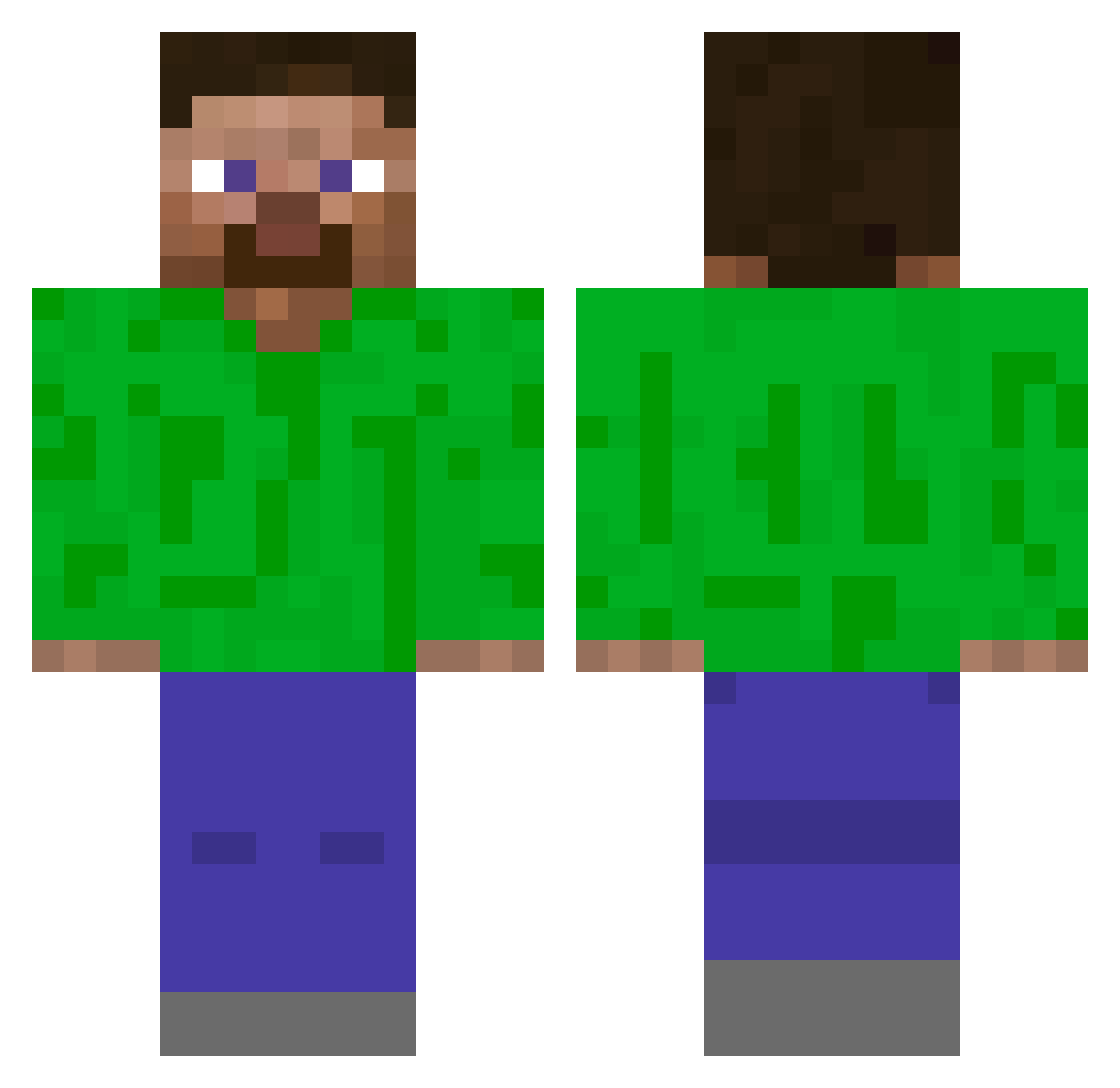 TheAndrew1234 Minecraft skin, front and back view