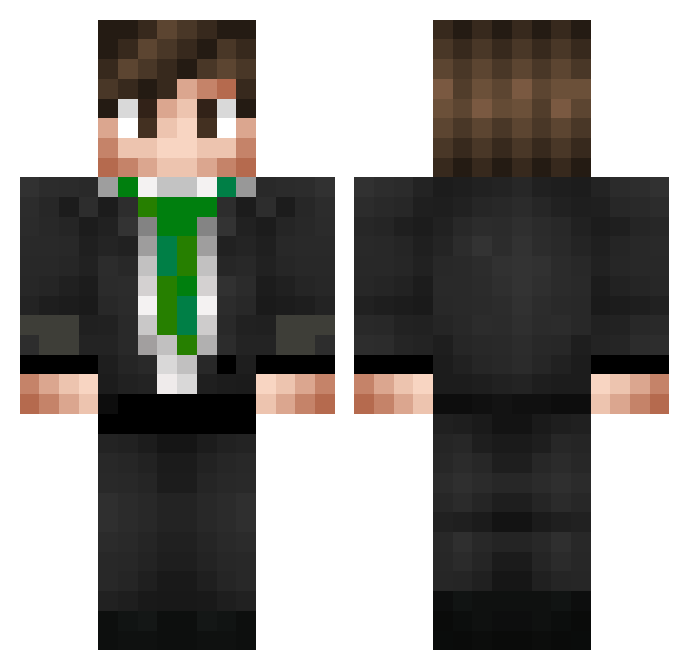 nyrec Minecraft skin, front and back view