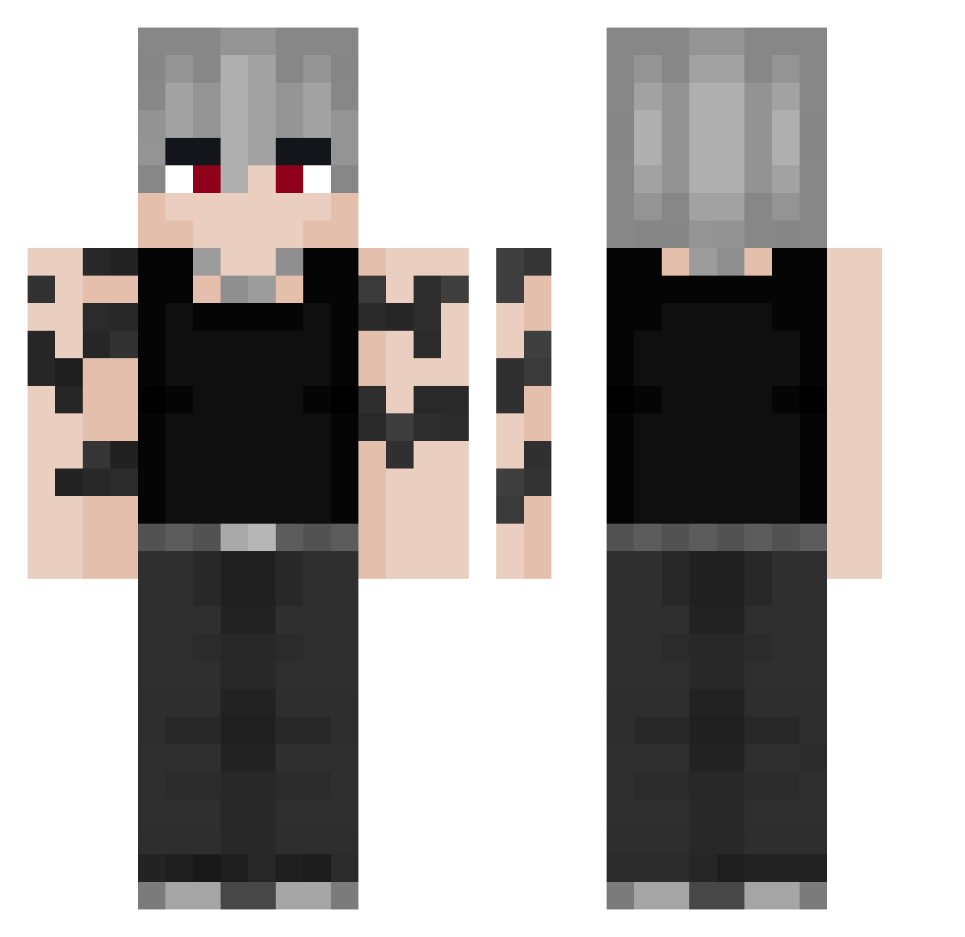 Lu_YiQiu Minecraft skin, front and back view
