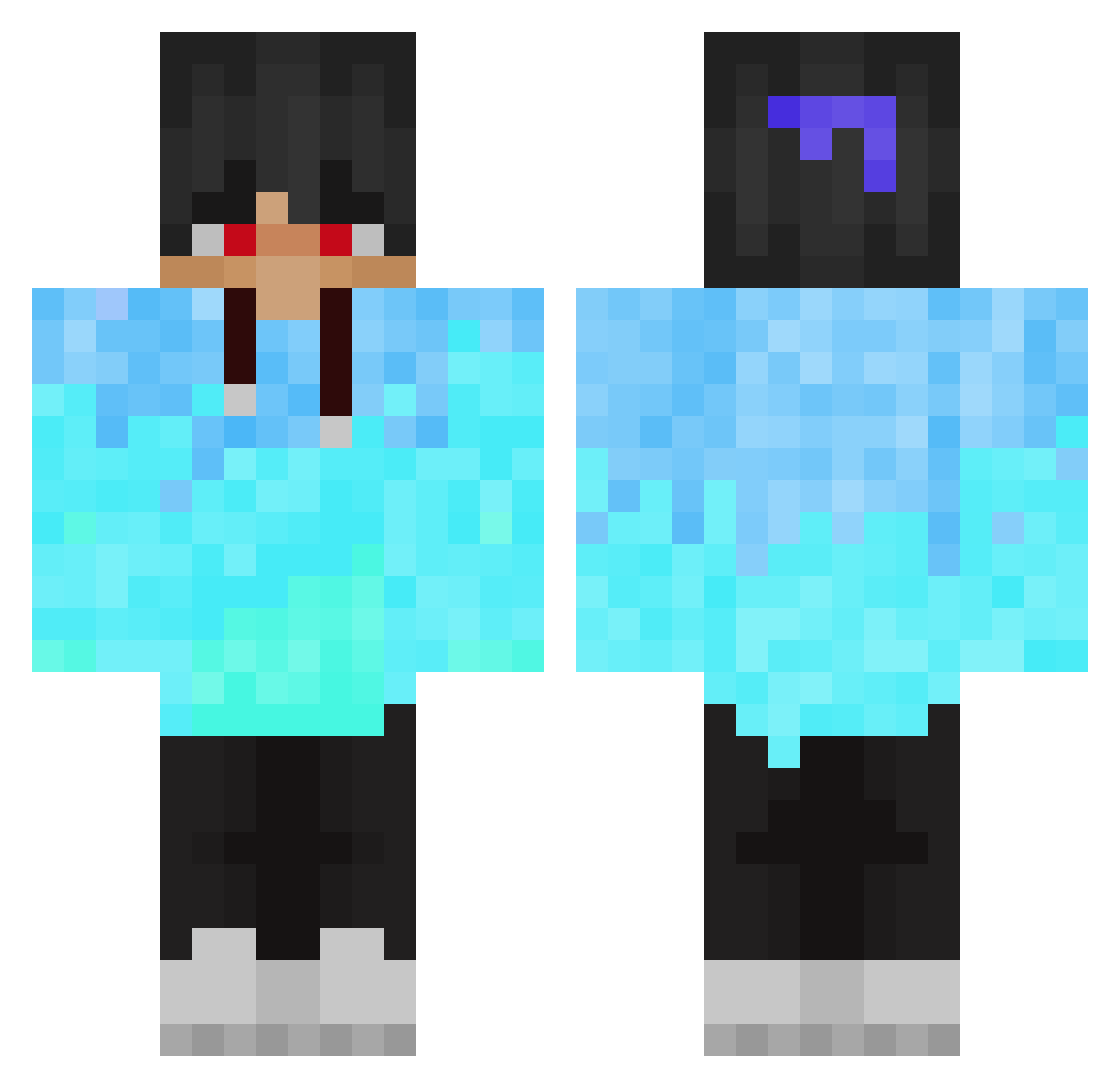 vinixxxx Minecraft skin, front and back view