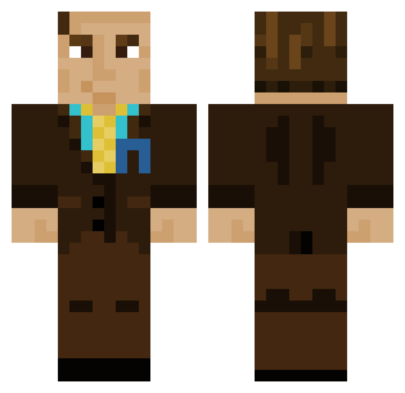 OfficiaIChad11 Minecraft skin, front and back view