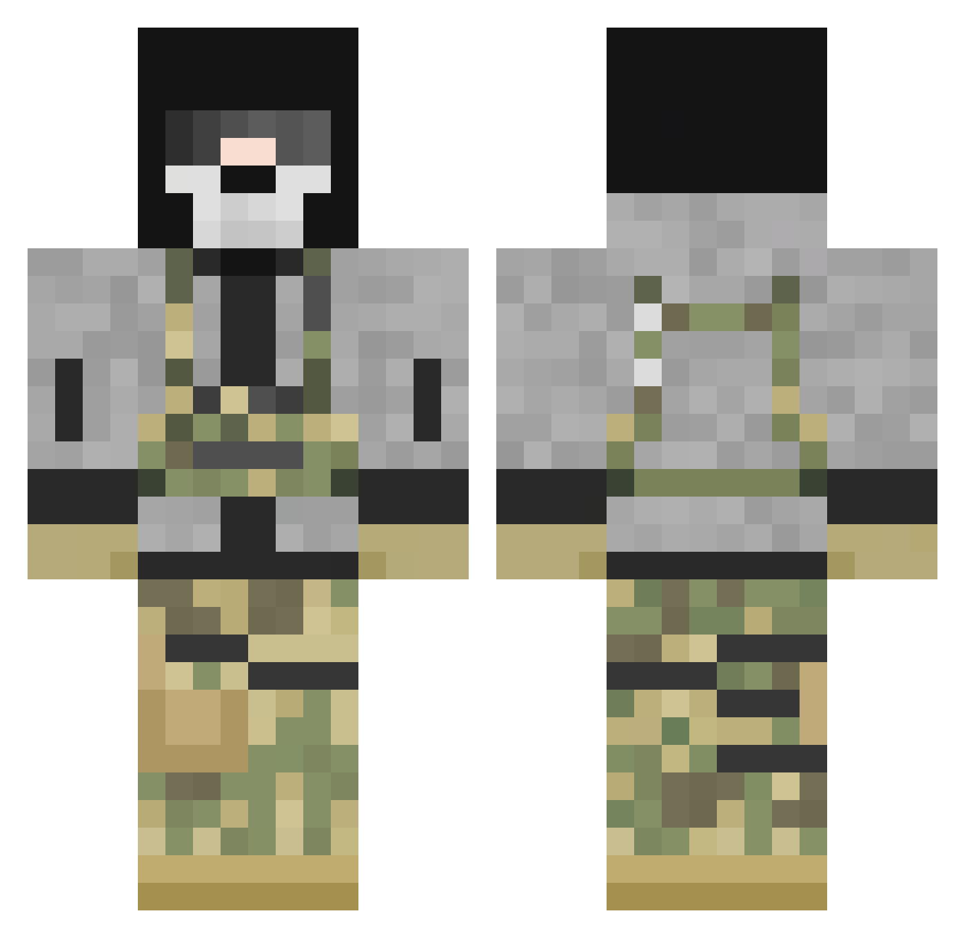 burger32 Minecraft skin, front and back view