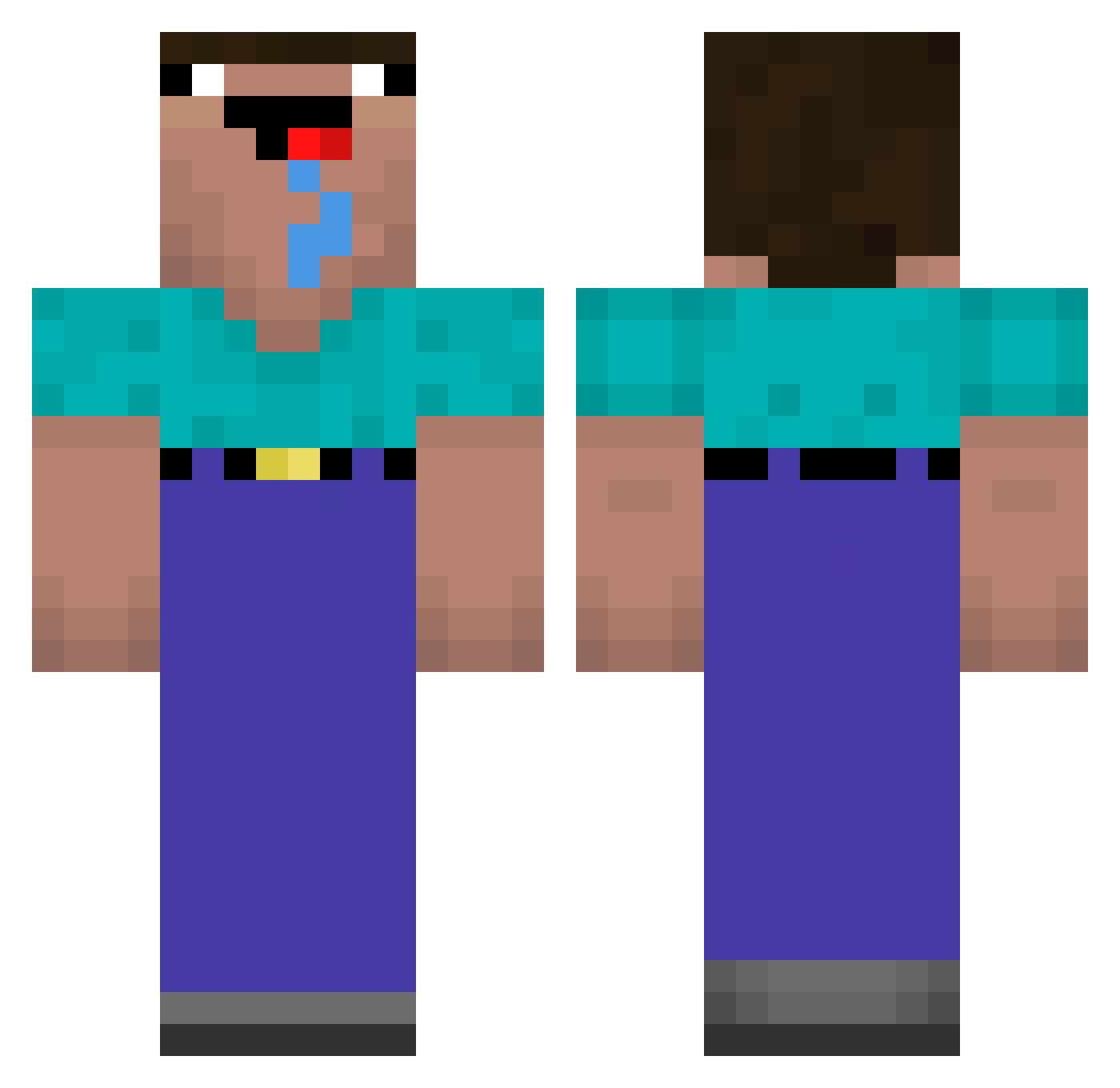 J2Lxsteu Minecraft skin, front and back view