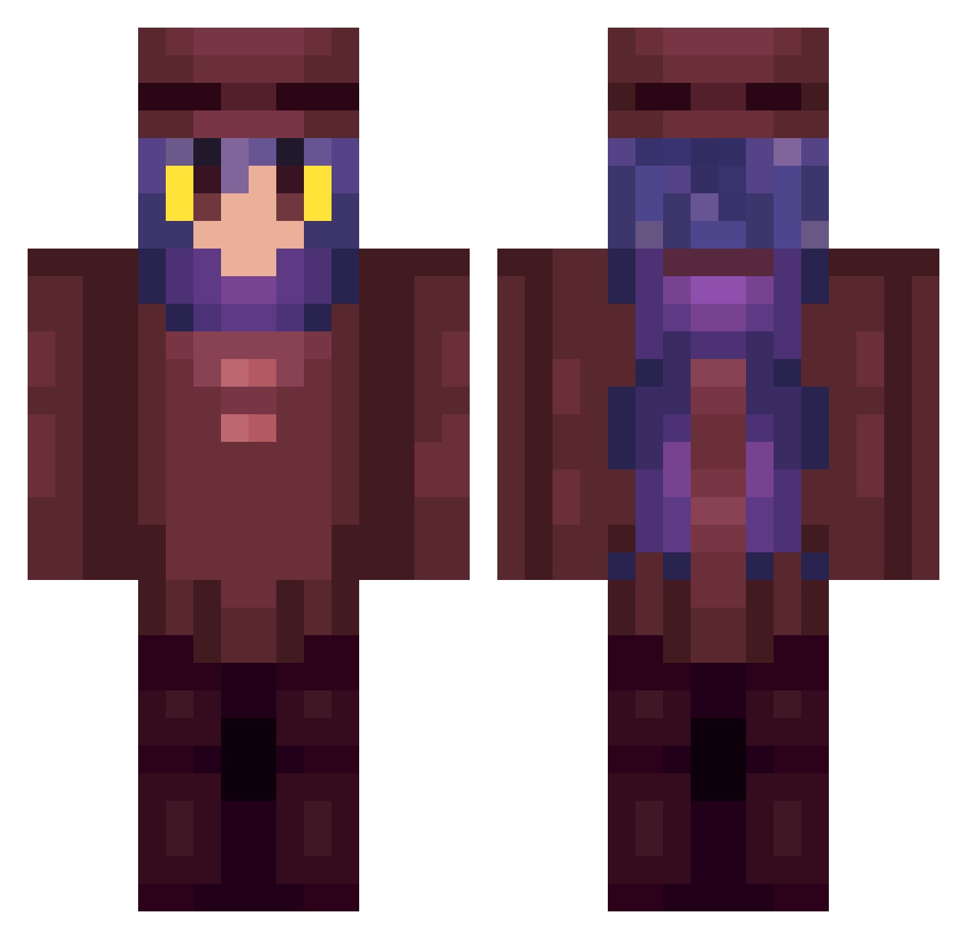 kazefade Minecraft skin, front and back view