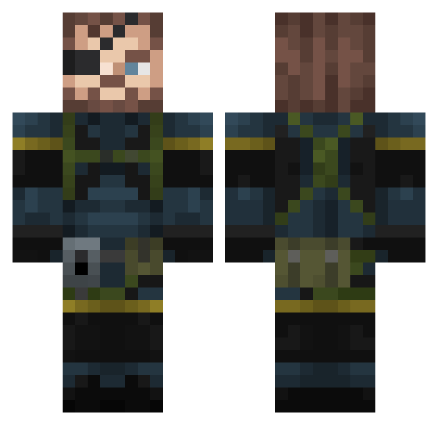 HzGuney Minecraft skin, front and back view