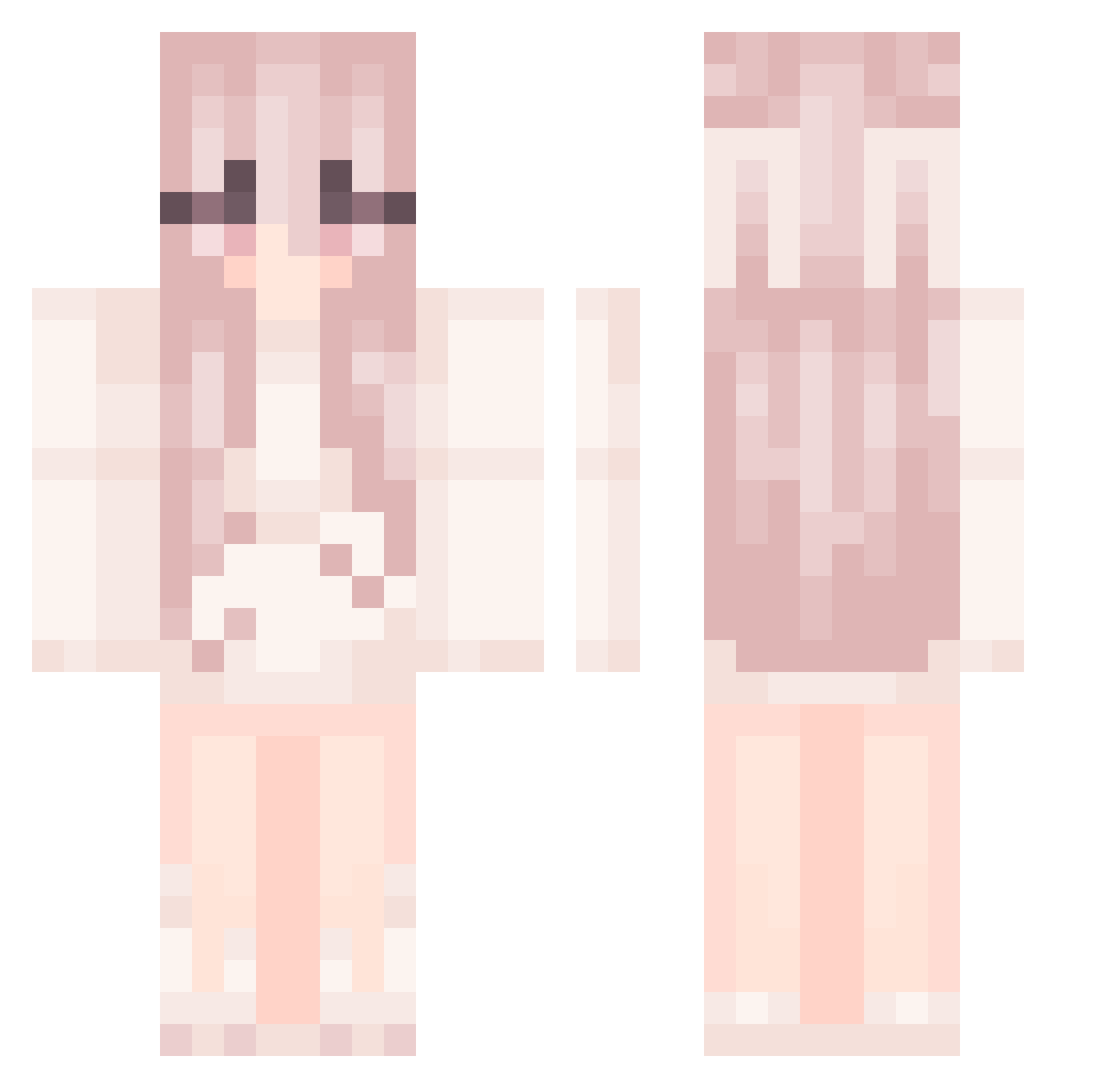 wrapt Minecraft skin, front and back view
