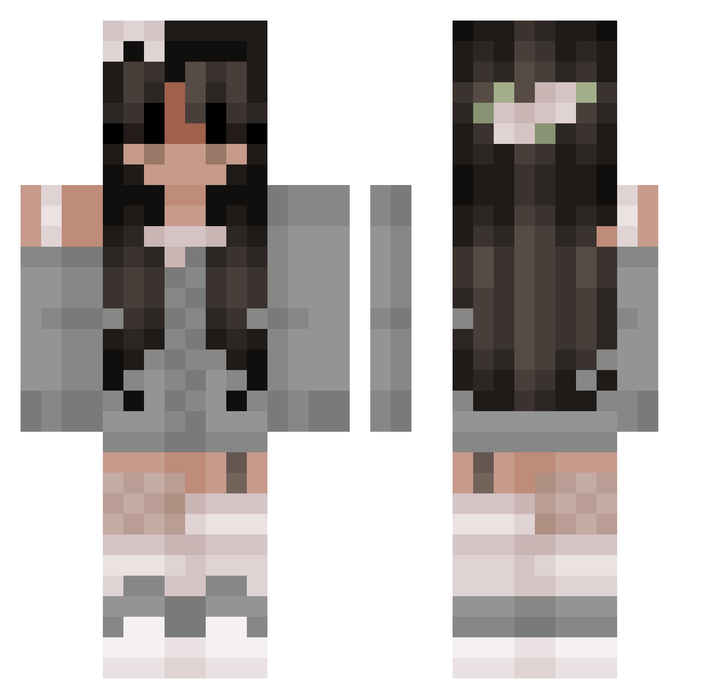 Lene1510 Minecraft skin, front and back view