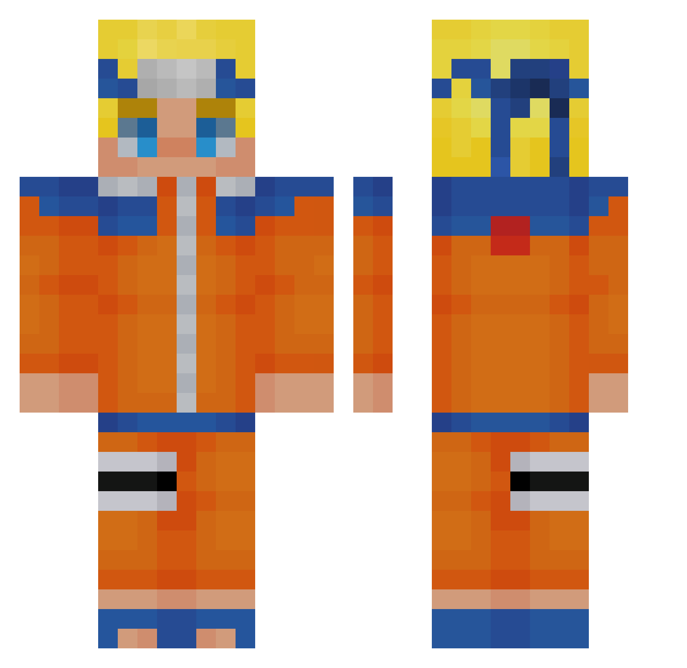 DadaMoma Minecraft skin, front and back view
