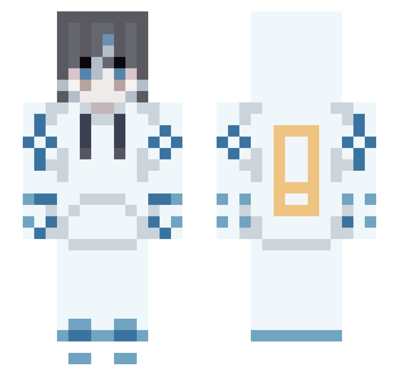 Wu_Zhi_Ming Minecraft skin, front and back view