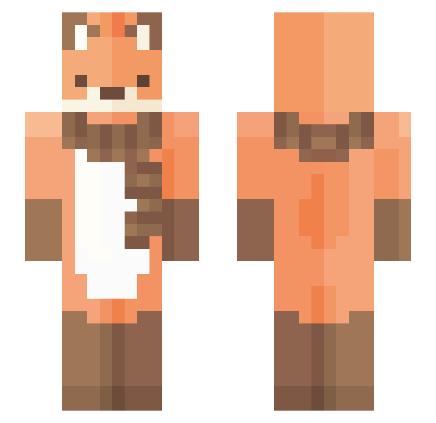 Nashiroo Minecraft skin, front and back view