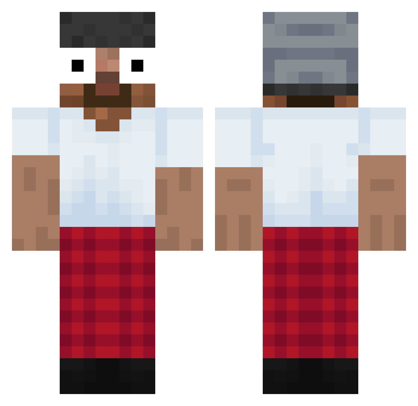 yansic Minecraft skin, front and back view