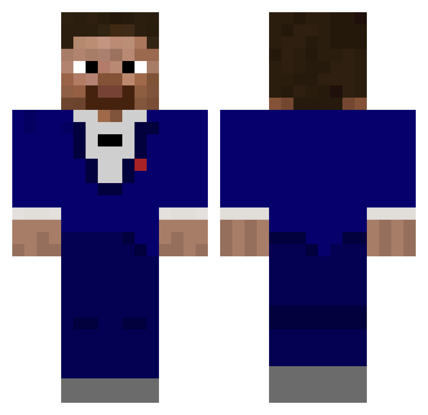 XylanHD3 Minecraft skin, front and back view