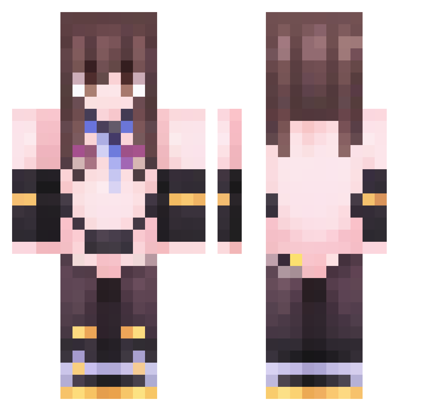 Liloisherecrus Minecraft skin, front and back view