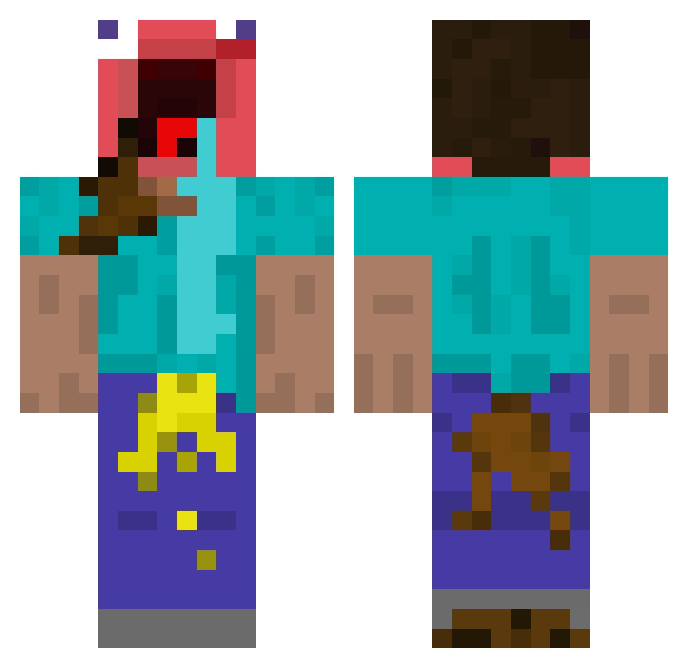 S2S2S2 Minecraft skin, front and back view