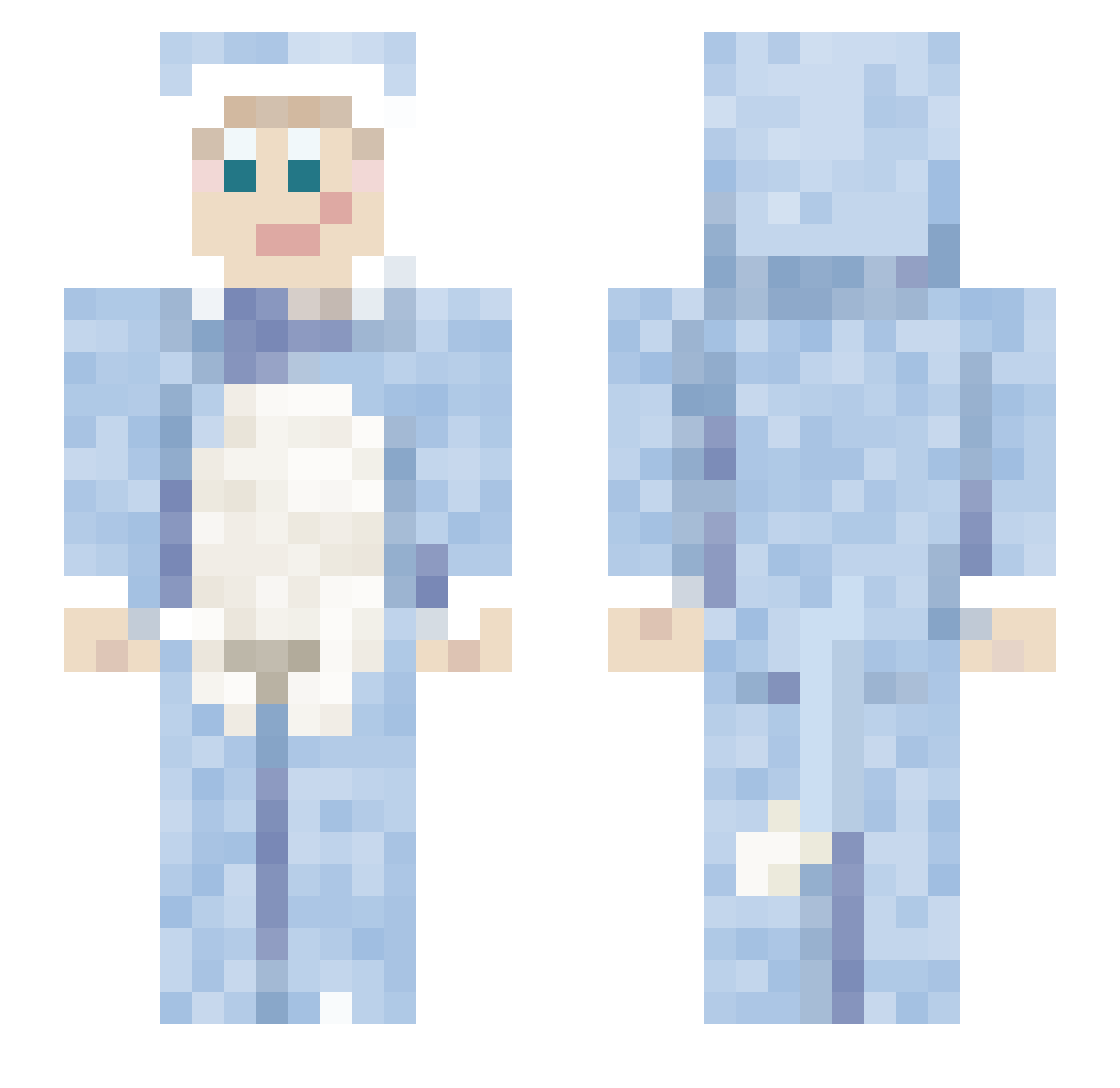 Tabnr Minecraft skin, front and back view