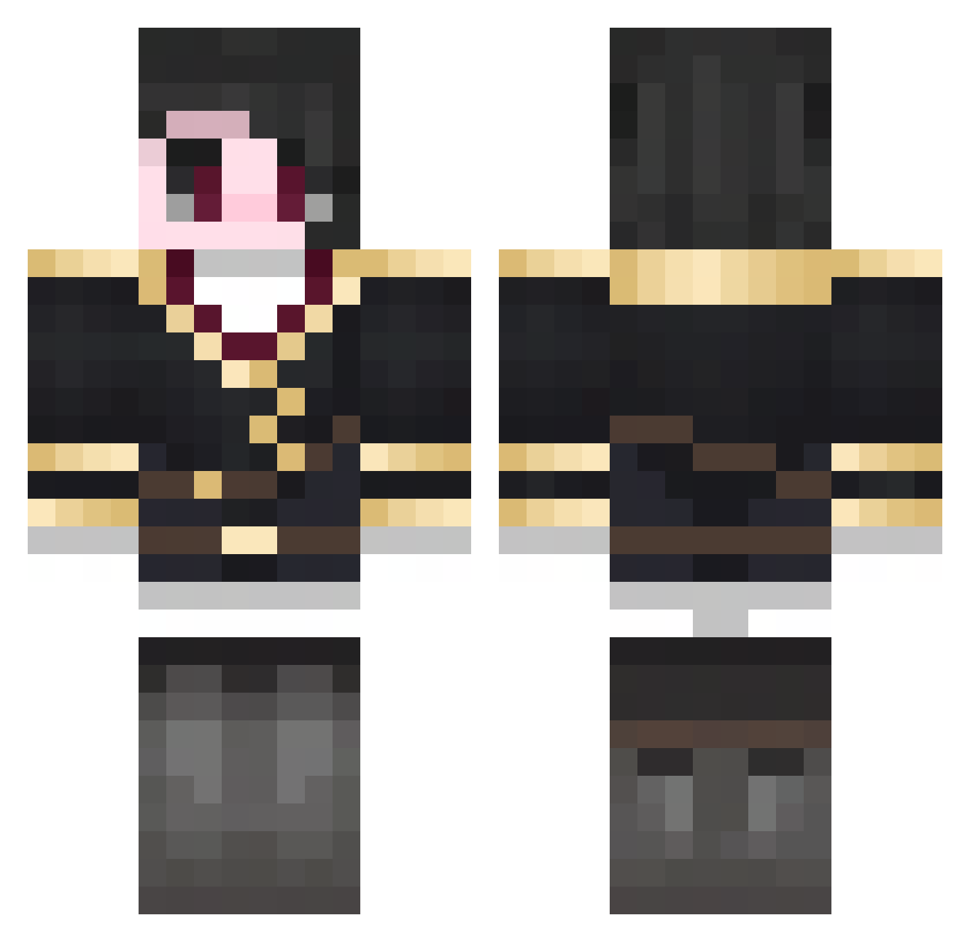 FuziComZ Minecraft skin, front and back view