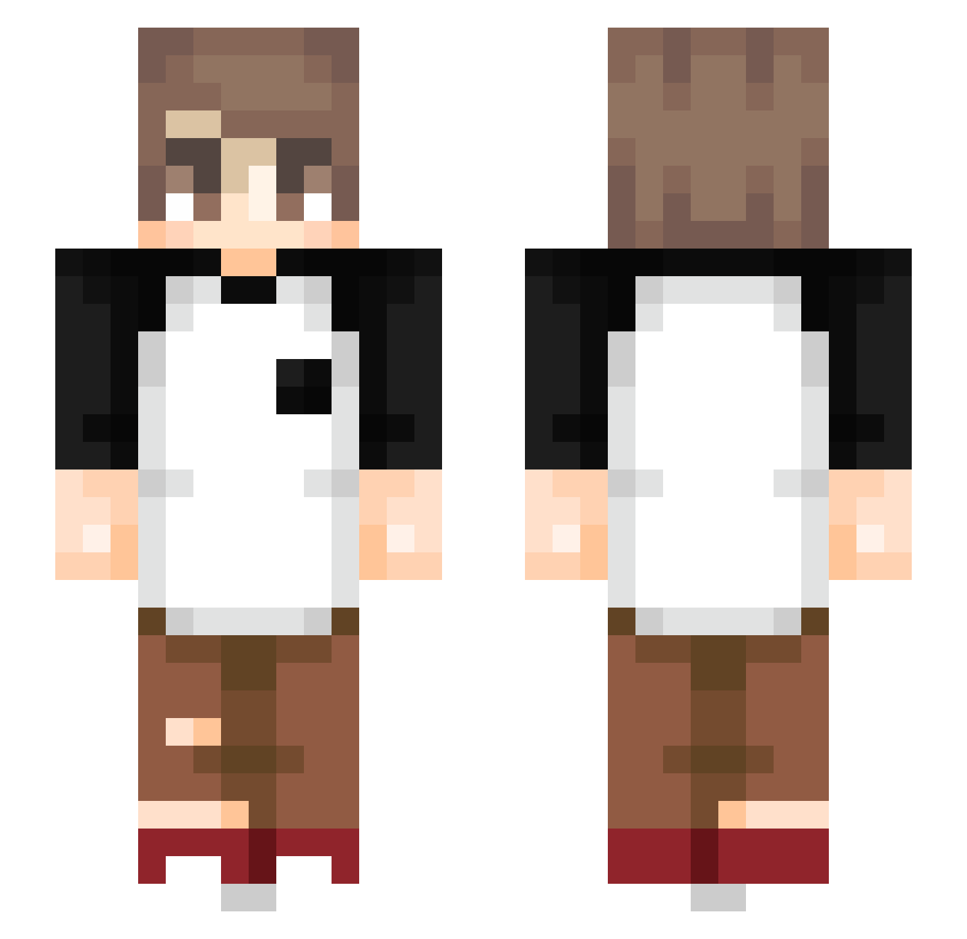 Vitaokz Minecraft skin, front and back view