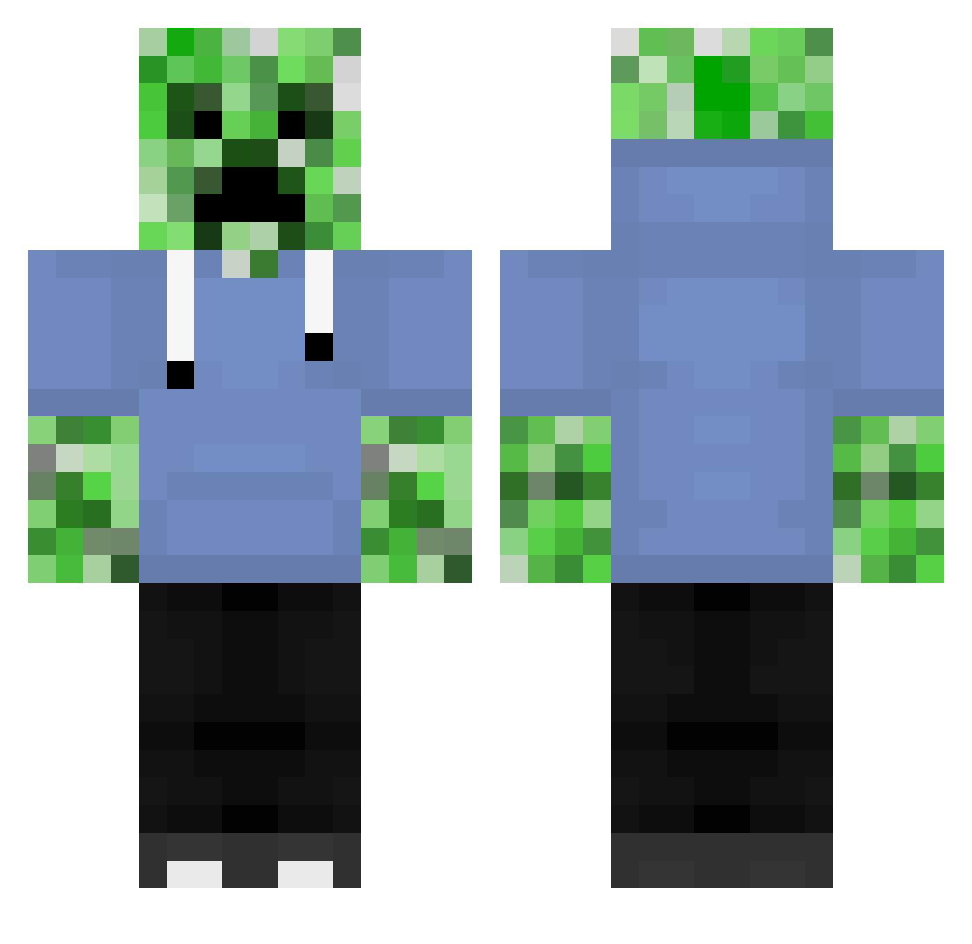 Trickingly Minecraft skin, front and back view