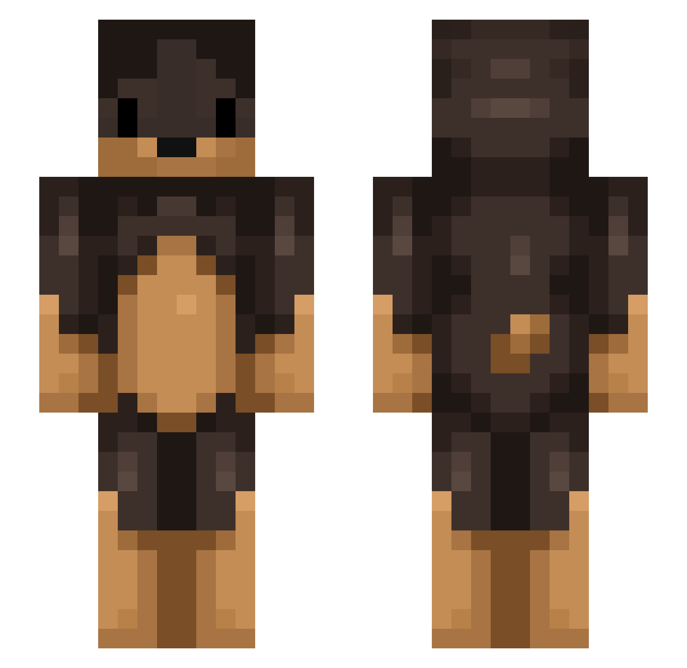 Kyax Minecraft skin, front and back view