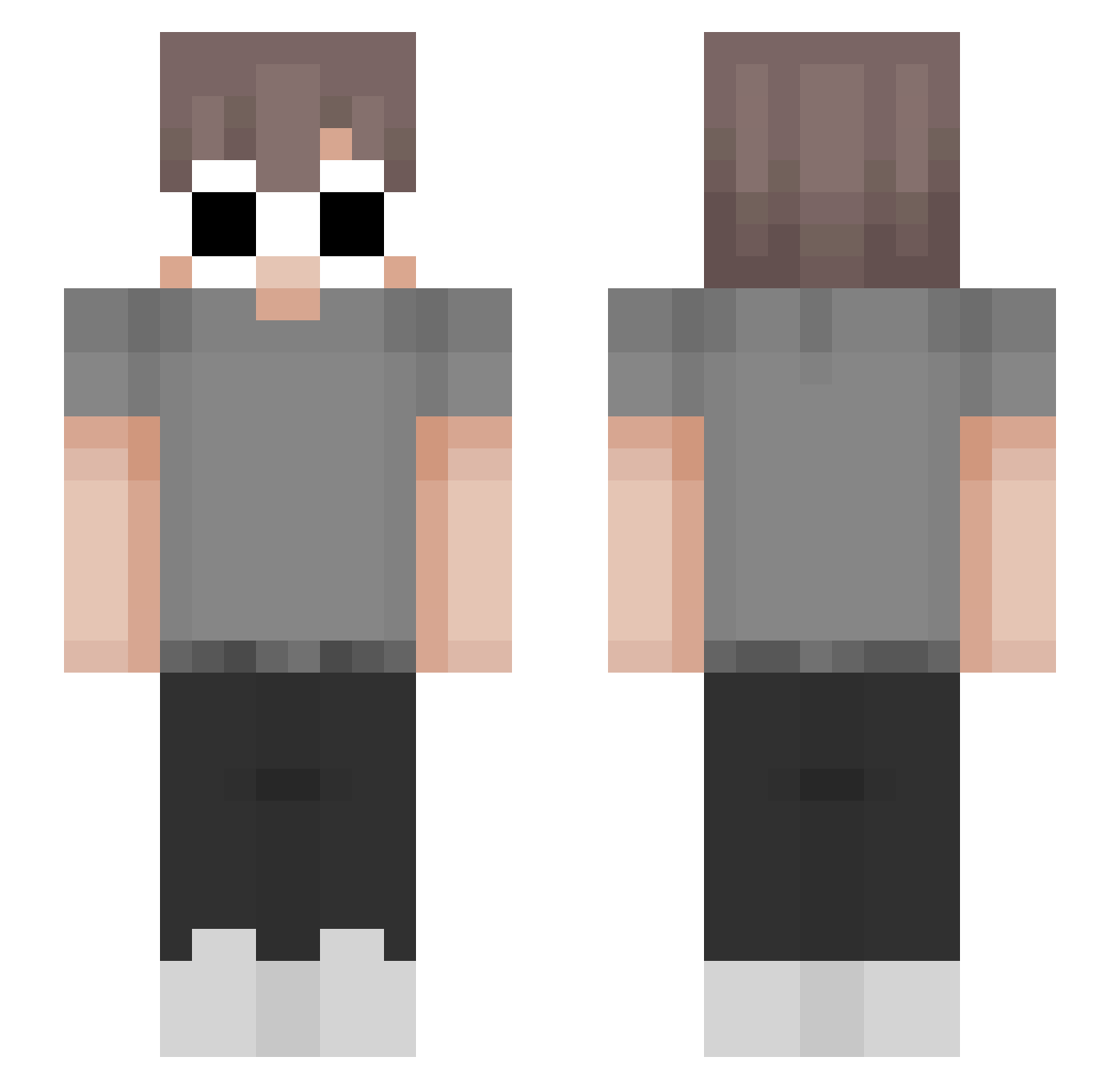 NanYuS1m Minecraft skin, front and back view