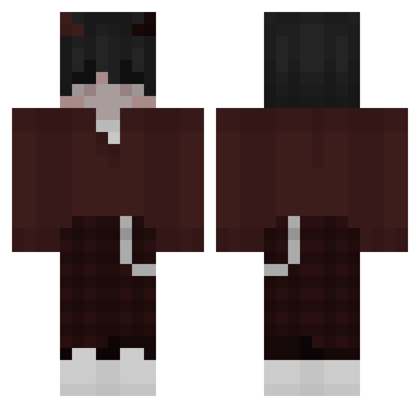 _never_you_ Minecraft skin, front and back view