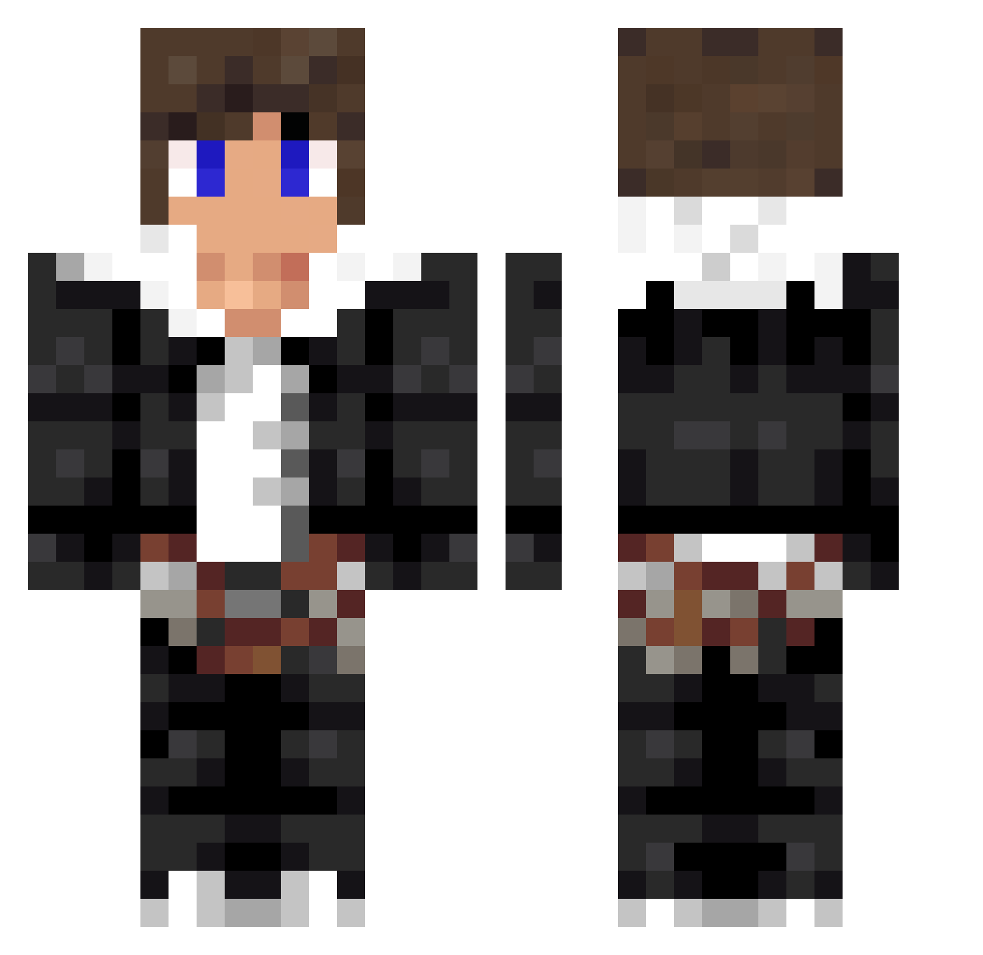 SailorVortex Minecraft skin, front and back view