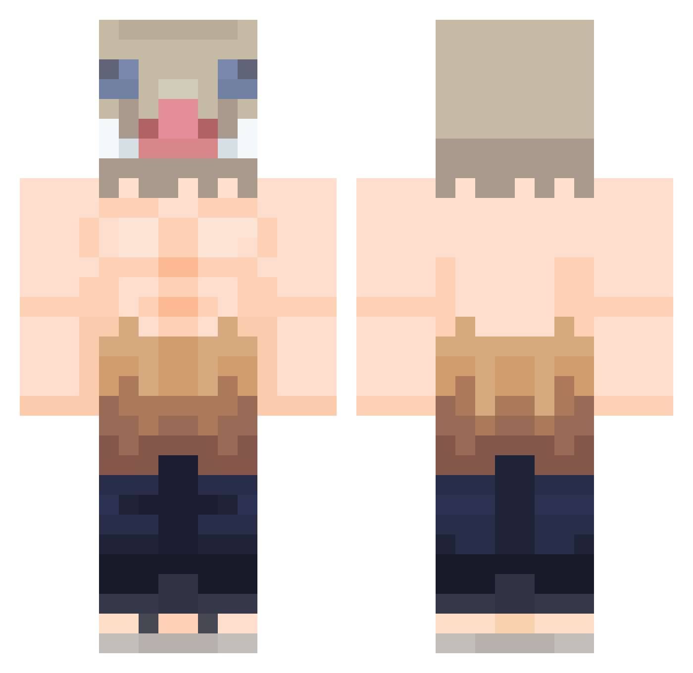 TRIPPLE22 Minecraft skin, front and back view